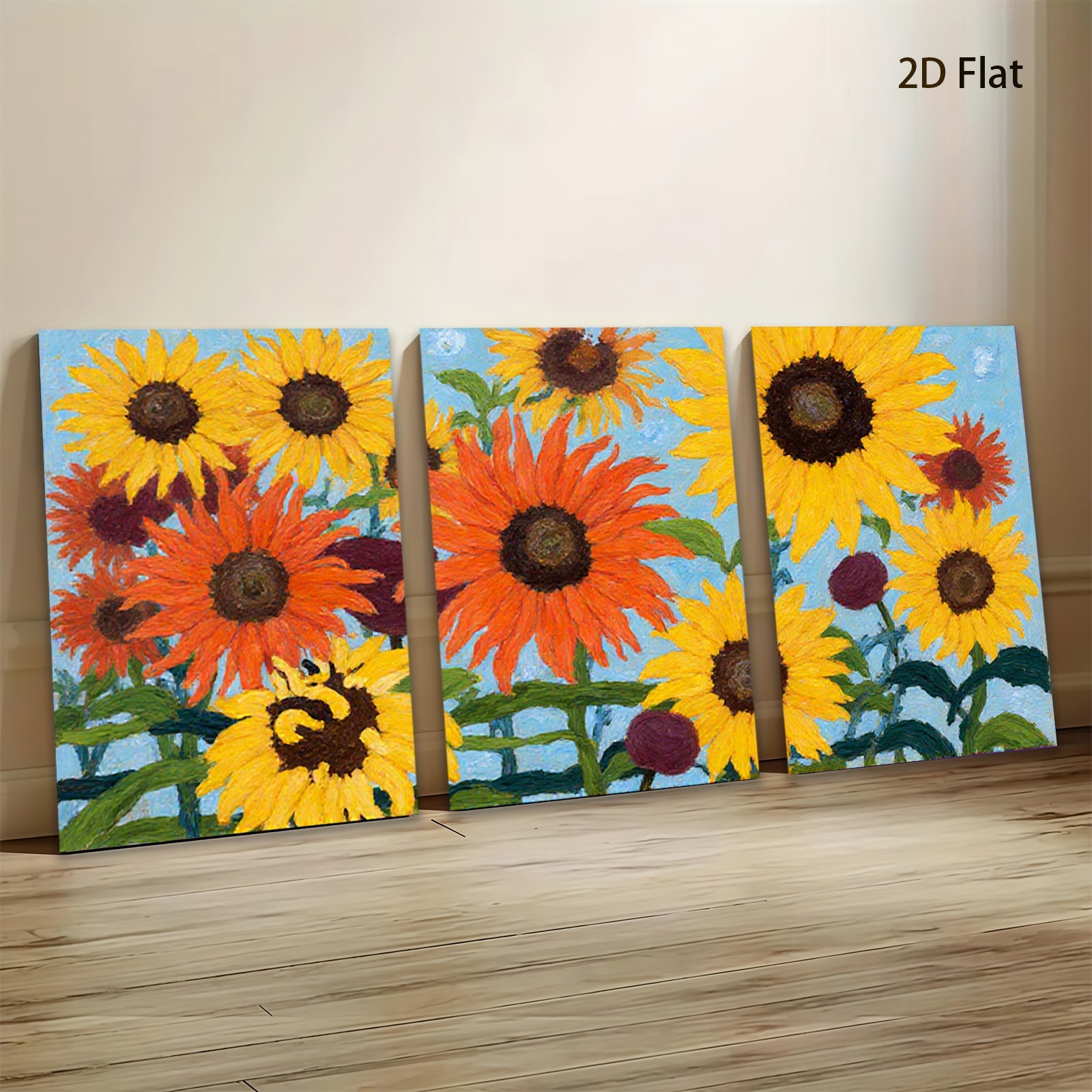 2D flat 1pc Vibrant Sunflower Field Bloom Rustic Farmhouse Wall Decor Living Room Bedroom Art Prints Canvas Paintings Modern Home Decorations