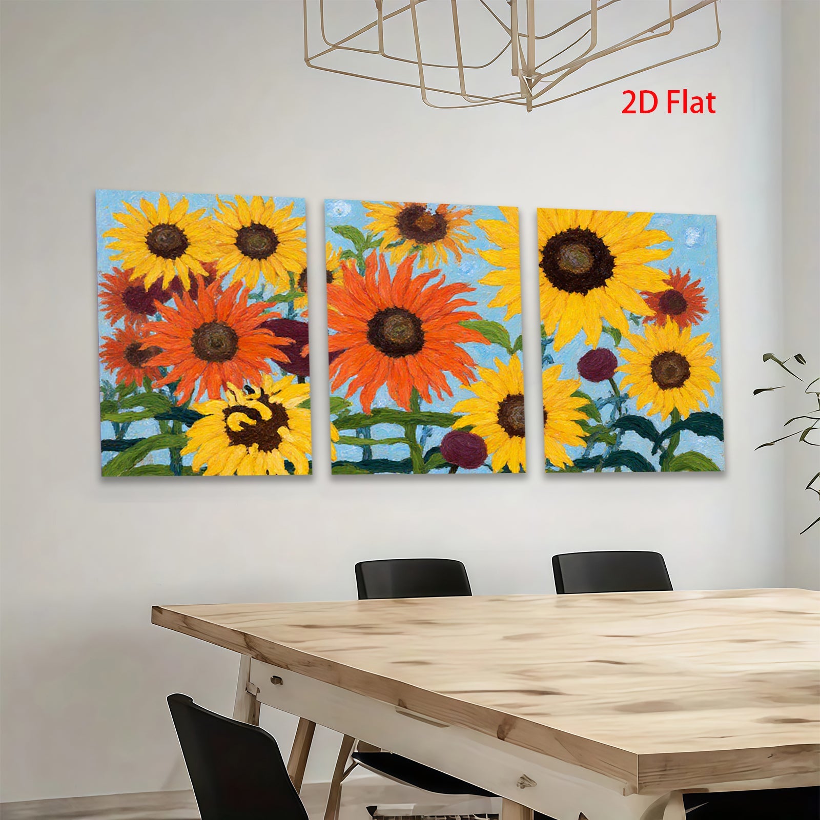 2D flat 1pc Vibrant Sunflower Field Bloom Rustic Farmhouse Wall Decor Living Room Bedroom Art Prints Canvas Paintings Modern Home Decorations