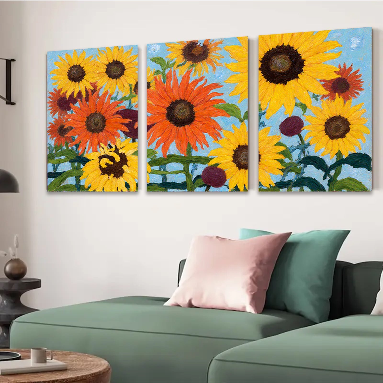2D flat 1pc Vibrant Sunflower Field Bloom Rustic Farmhouse Wall Decor Living Room Bedroom Art Prints Canvas Paintings Modern Home Decorations