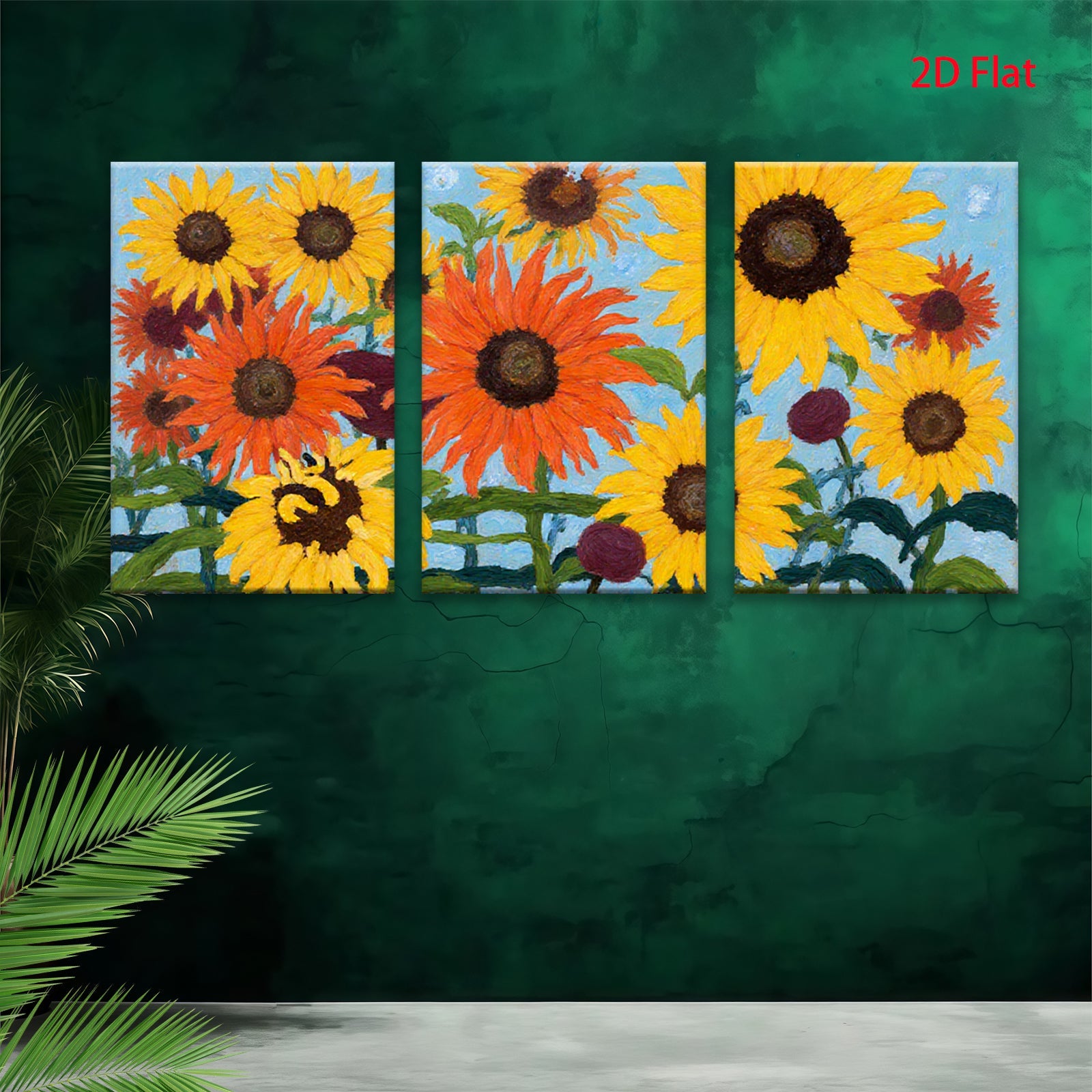 2D flat 1pc Vibrant Sunflower Field Bloom Rustic Farmhouse Wall Decor Living Room Bedroom Art Prints Canvas Paintings Modern Home Decorations