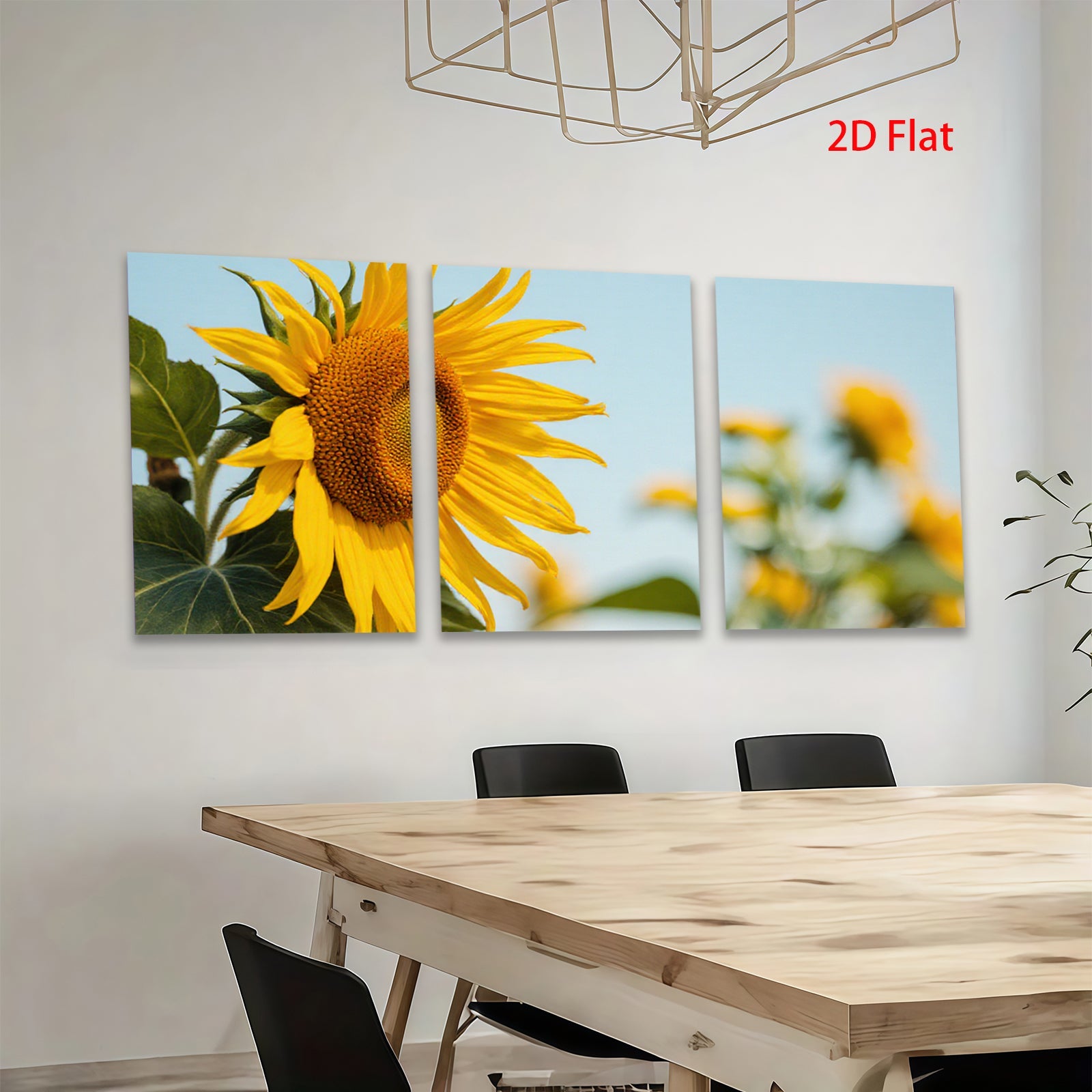 2D flat 1pc Vibrant Sunflower Field Blossoms Country Farmhouse Wall Art Decor Living Room Bedroom Kitchen Rustic Modern Gallery Wrapped Canvas Print Teal Accent
