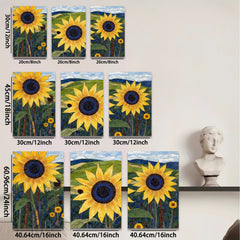 2D flat 1pc Vibrant Sunflower Field Canvas Wall Art Farmhouse Decor Living Room Bedroom Modern Gallery Wrapped Ready to Hang Floral Artwork
