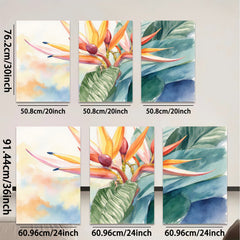 2D flat 1pc Vibrant Tropical Bird of Paradise Bloom Botanical Wall Art Living Room Bedroom Decor Gallery Wrapped Canvas Print Coastal Style Farmhouse Accent Modern Home Refresh