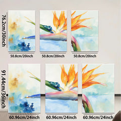 2D flat 1pc Vibrant Tropical Bird of Paradise Floral Wall Art Canvas Prints for Living Room Bedroom Home Decor Modern Farmhouse Style Gallery Wrapped