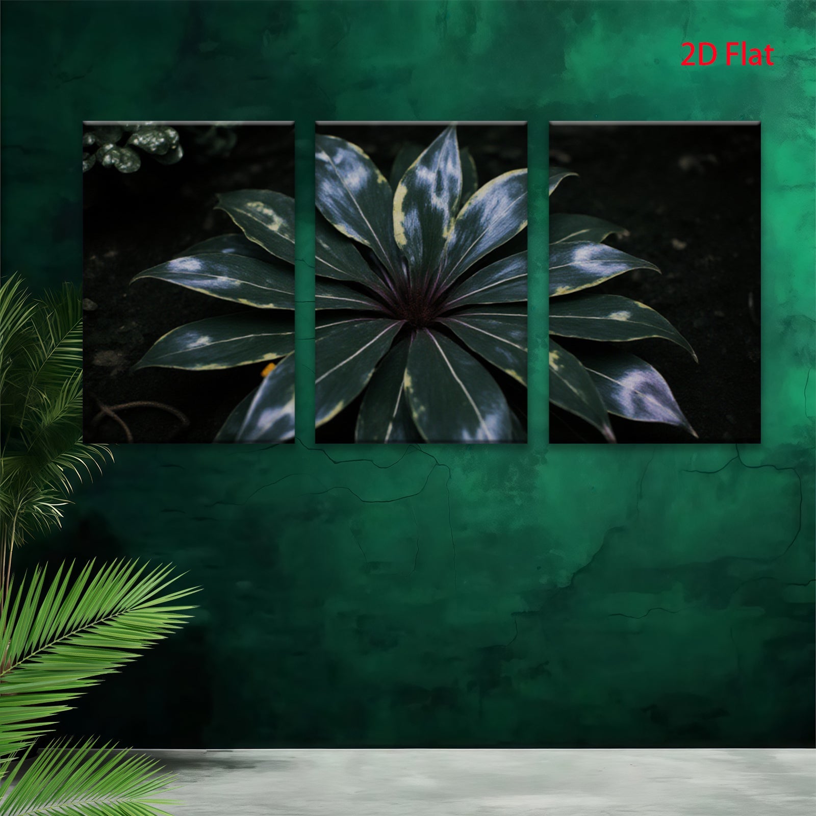 2D flat 1pc Vibrant Tropical Foliage Botanical Wall Art Living Room Bedroom Decor Farmhouse Style Canvas Prints Modern Artwork Gallery Wrapped Ready to Hang