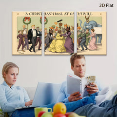 2D flat 1pc Victorian animal masquerade ball festive holiday wall decor canvas print bedroom living room farmhouse style