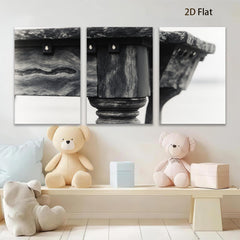 2D flat 1pc Vintage table leg close up rustic farmhouse wall art dining room bedroom gallery wrapped canvas modern minimalist