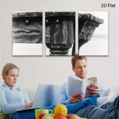 2D flat 1pc Vintage table leg close up rustic farmhouse wall art dining room bedroom gallery wrapped canvas modern minimalist