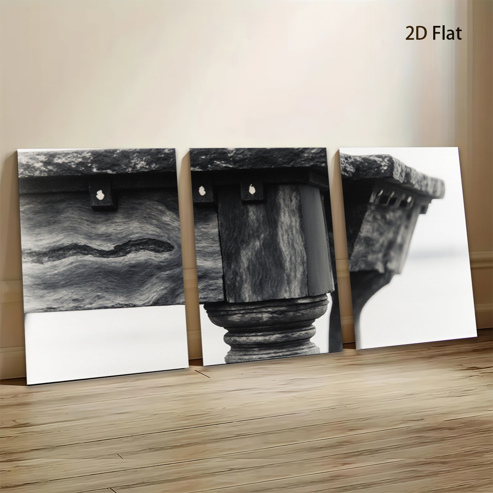 2D flat 1pc Vintage table leg close up rustic farmhouse wall art dining room bedroom gallery wrapped canvas modern minimalist
