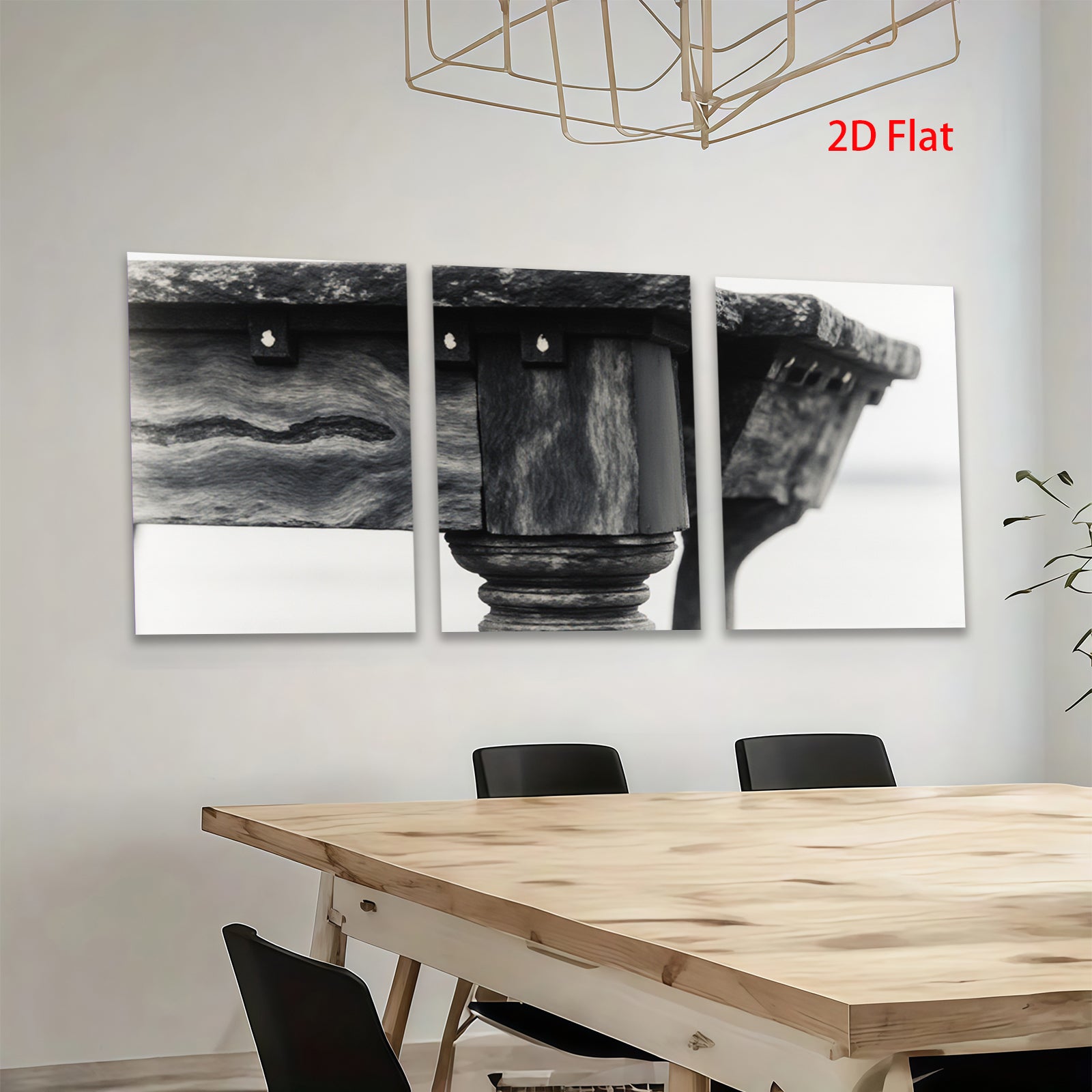 2D flat 1pc Vintage table leg close up rustic farmhouse wall art dining room bedroom gallery wrapped canvas modern minimalist