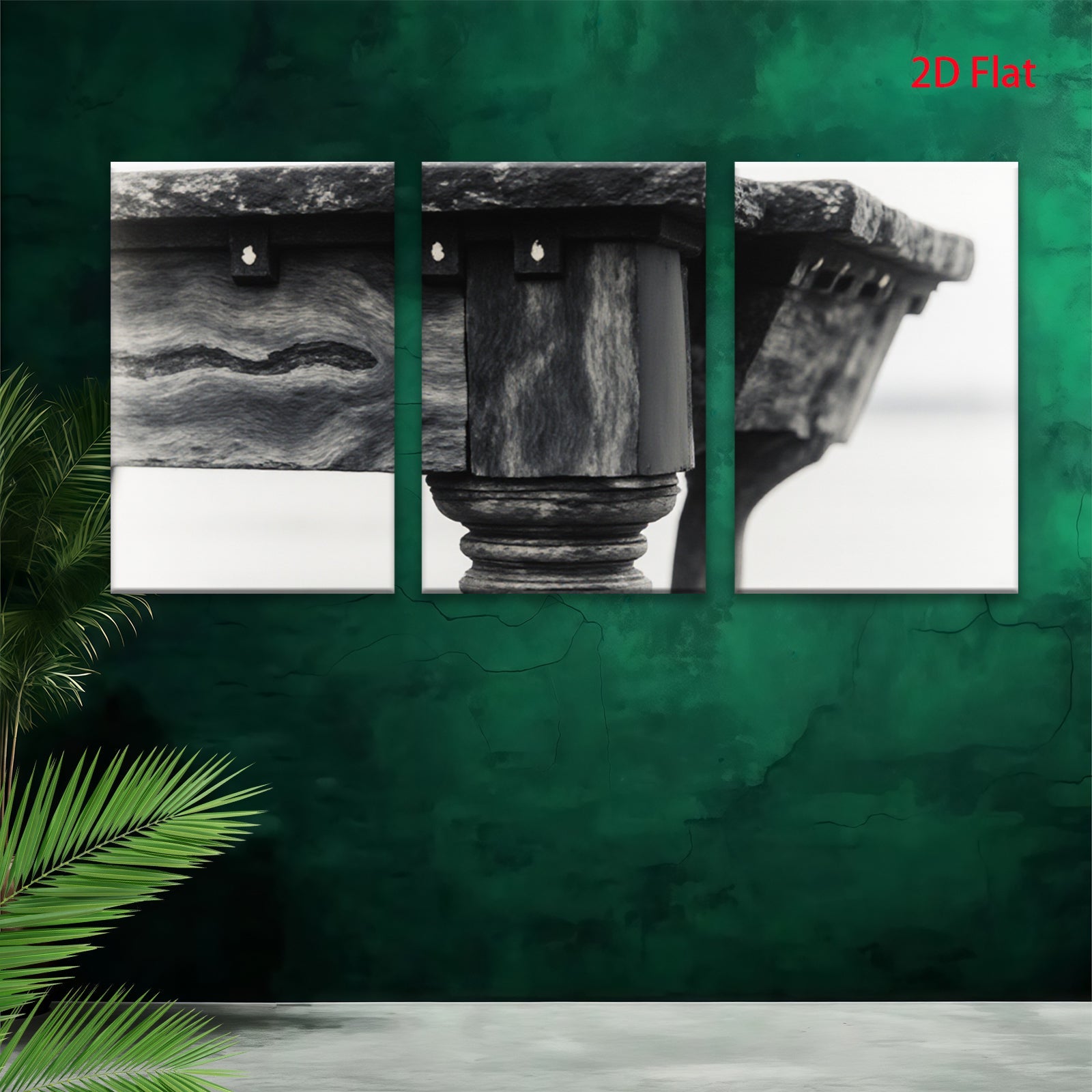 2D flat 1pc Vintage table leg close up rustic farmhouse wall art dining room bedroom gallery wrapped canvas modern minimalist