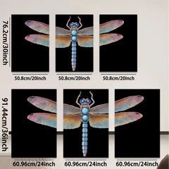 2D flat 1pc Vivid Blue Dragonfly Wall Art Botanical Insect Decor Living Room Bedroom Gallery Wrapped Canvas Prints Modern Farmhouse Aesthetic Home Decor