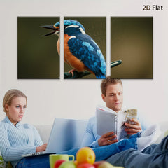 2D flat 1pc Vivid Kingfisher Portrait Wildlife Art Wall Decor Living Room Bedroom Modern Farmhouse Gallery Wrapped Canvas Prints Ready to Hang