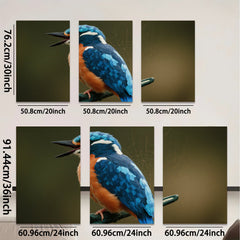 2D flat 1pc Vivid Kingfisher Portrait Wildlife Art Wall Decor Living Room Bedroom Modern Farmhouse Gallery Wrapped Canvas Prints Ready to Hang