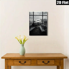 2D flat 1pc Waiting Traveler Airport Scene Modern Wall Art for Living Room Bedroom Office Decor Gallery Wrapped Canvas Prints Home Decoration
