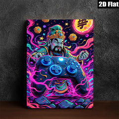 2D flat 1pc Warrior Gamer Fantasy Wall Art Decor for Boys Room Playroom Gaming Setup Man Cave Birthday Gifts Modern Home Decoration