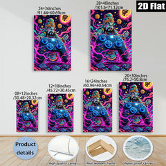 2D flat 1pc Warrior Gamer Fantasy Wall Art Decor for Boys Room Playroom Gaming Setup Man Cave Birthday Gifts Modern Home Decoration