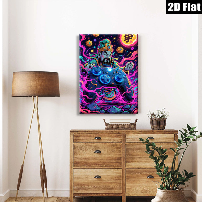 2D flat 1pc Warrior Gamer Fantasy Wall Art Decor for Boys Room Playroom Gaming Setup Man Cave Birthday Gifts Modern Home Decoration