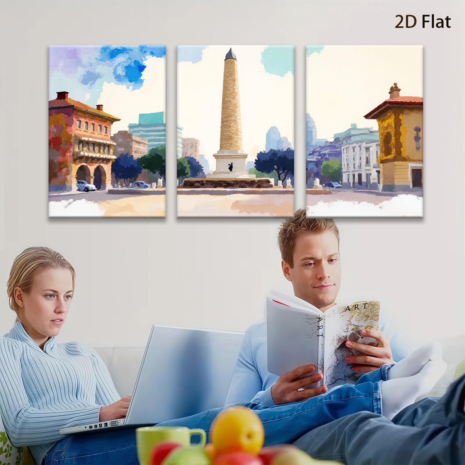 2D flat 1pc Washington Monument scenic city view wall art for living room bedroom office gallery wrapped canvas prints farmhouse decor modern minimalist