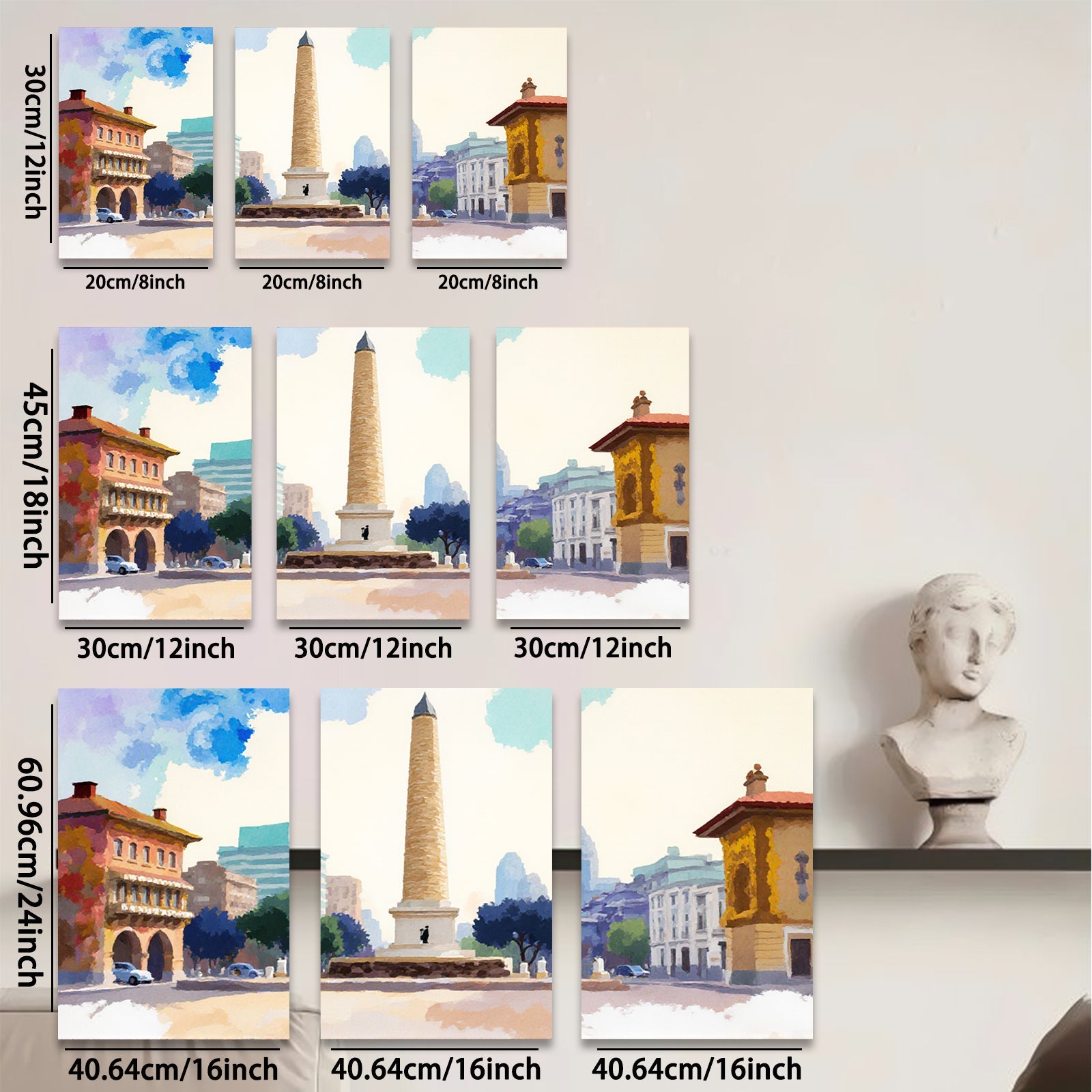 2D flat 1pc Washington Monument scenic city view wall art for living room bedroom office gallery wrapped canvas prints farmhouse decor modern minimalist