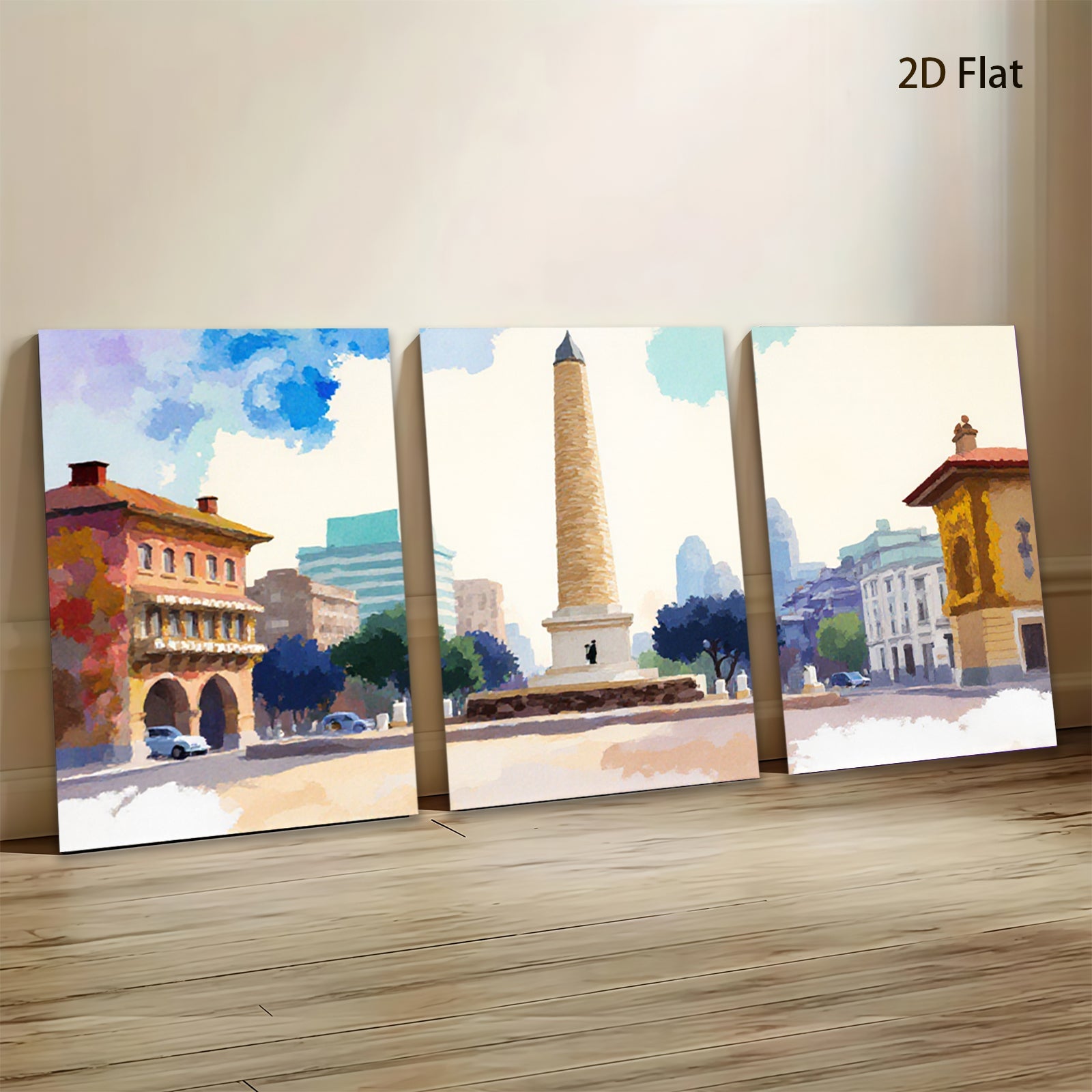 2D flat 1pc Washington Monument scenic city view wall art for living room bedroom office gallery wrapped canvas prints farmhouse decor modern minimalist