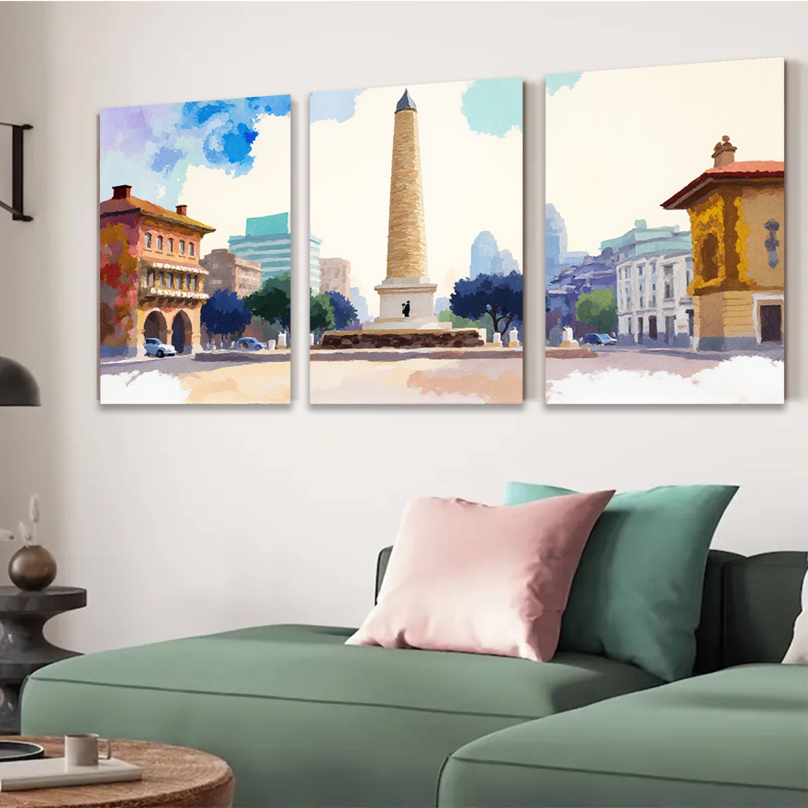 2D flat 1pc Washington Monument scenic city view wall art for living room bedroom office gallery wrapped canvas prints farmhouse decor modern minimalist