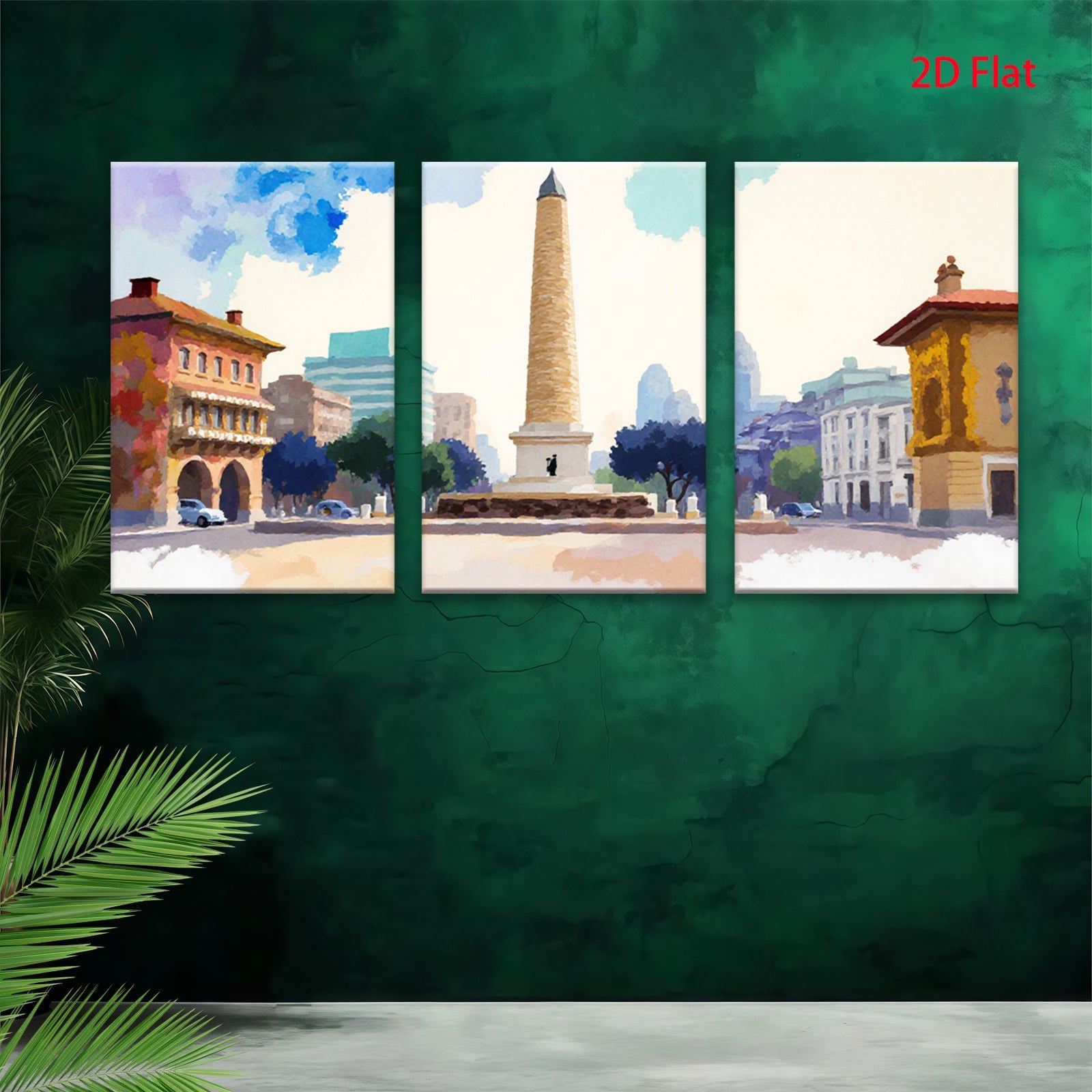 2D flat 1pc Washington Monument scenic city view wall art for living room bedroom office gallery wrapped canvas prints farmhouse decor modern minimalist