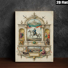 2D flat 1pc Washington Portrait Historical American Revolution Wall Decor Living Room Bedroom Gallery Wrapped Canvas Prints Home Office Art