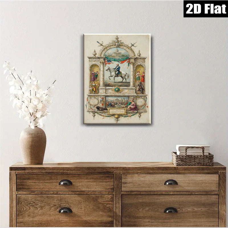 2D flat 1pc Washington Portrait Historical American Revolution Wall Decor Living Room Bedroom Gallery Wrapped Canvas Prints Home Office Art
