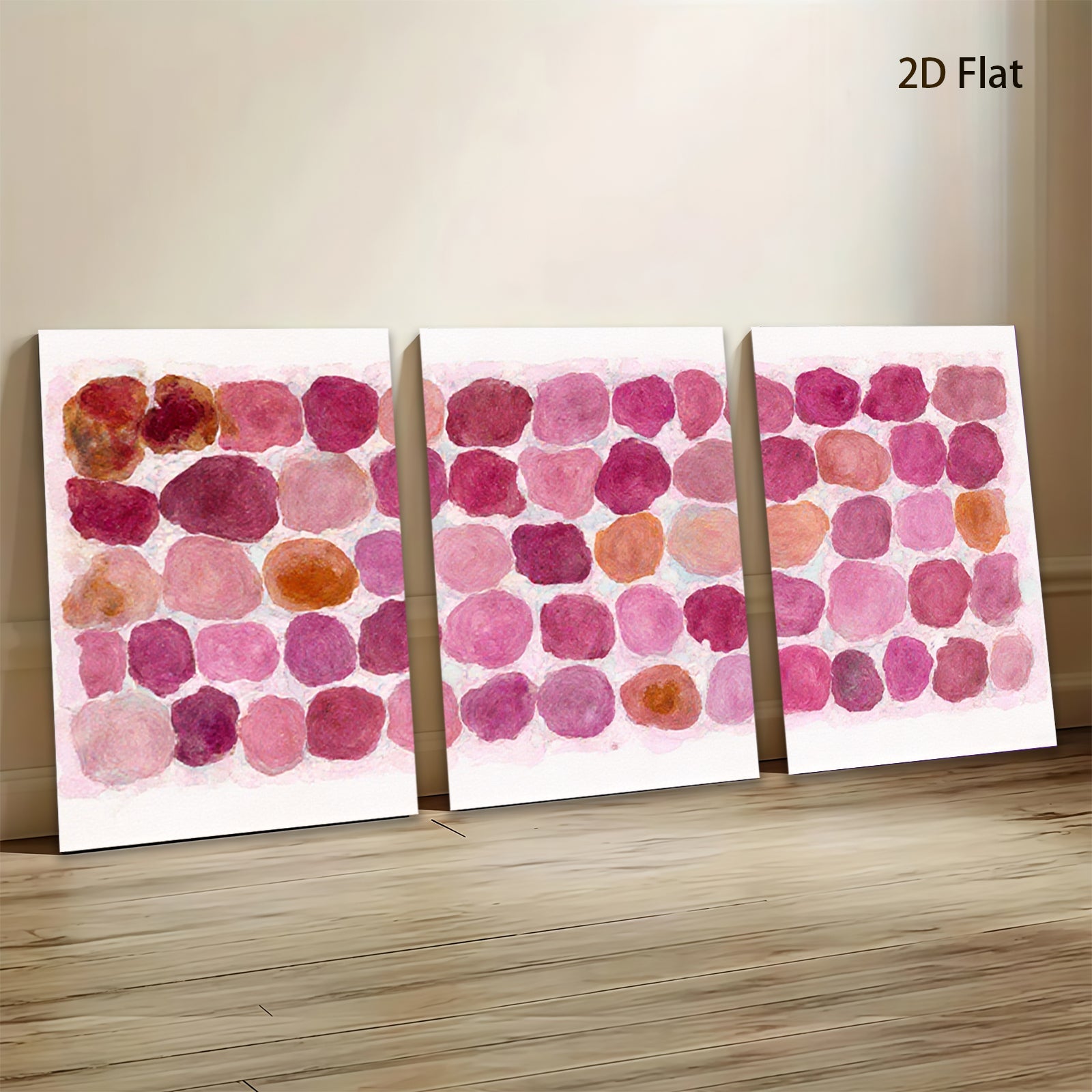2D flat 1pc Watercolor Blush Pink Mauve Tones Modern Farmhouse Wall Decor Living Room Bedroom Art Canvas Print Gallery Wrapped