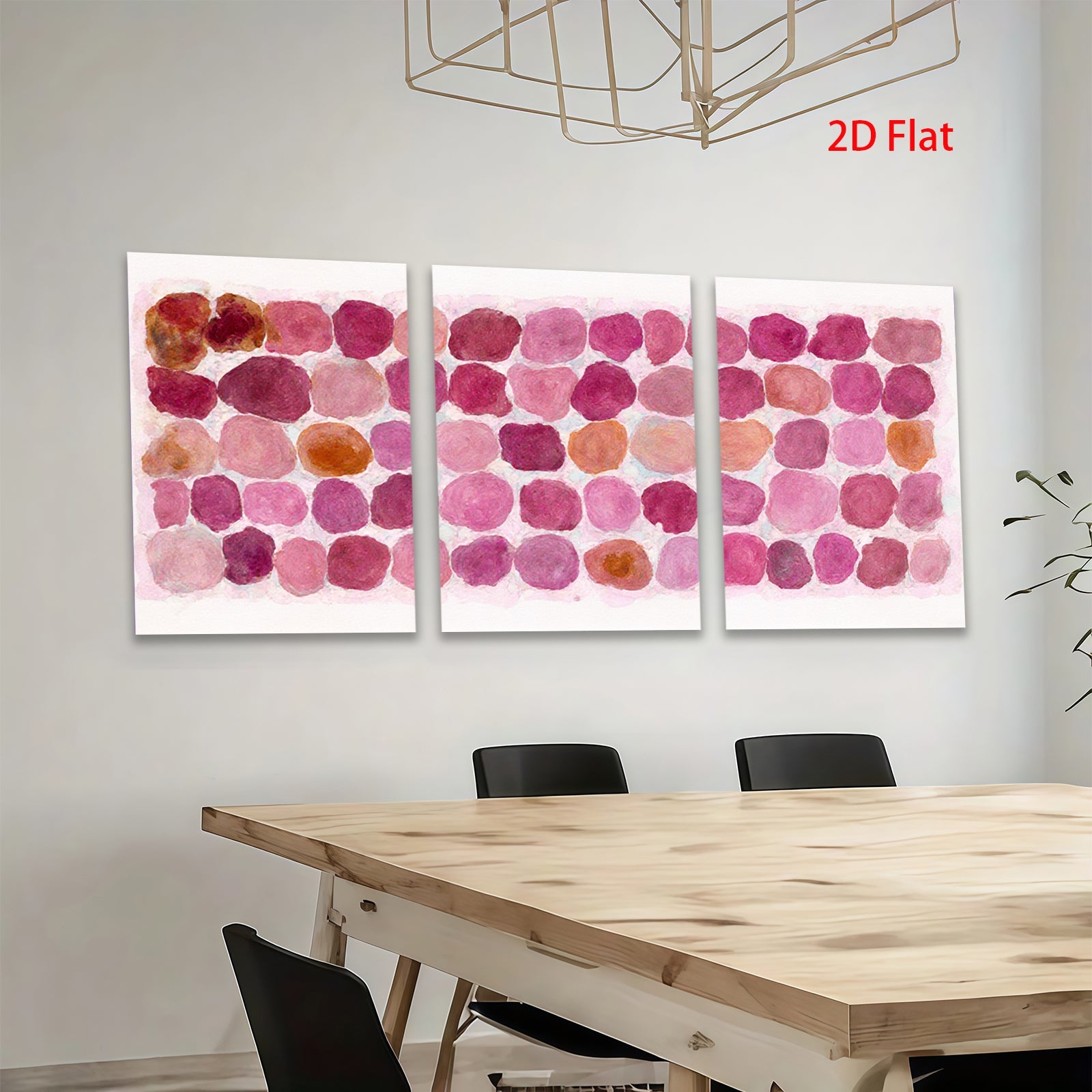 2D flat 1pc Watercolor Blush Pink Mauve Tones Modern Farmhouse Wall Decor Living Room Bedroom Art Canvas Print Gallery Wrapped