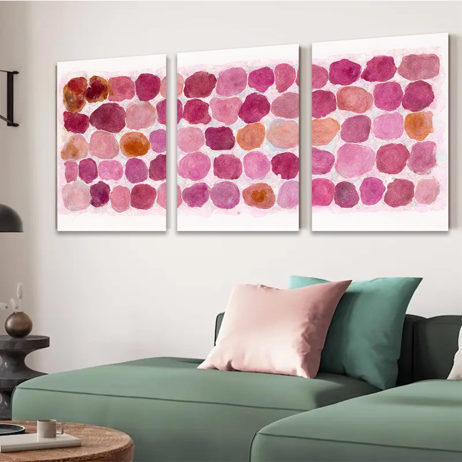 2D flat 1pc Watercolor Blush Pink Mauve Tones Modern Farmhouse Wall Decor Living Room Bedroom Art Canvas Print Gallery Wrapped