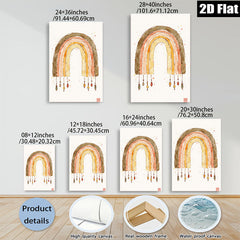 2D flat 1pc Watercolor Rainbow Mobile Delicate Nursery Wall Art Kids Room Decor Boho Chic Gallery Wrapped Canvas Print Modern Farmhouse Style