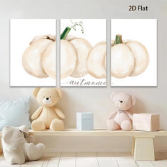 2D flat 1pc Watercolor pumpkins harvest autumn d��cor farmhouse wall art living room bedroom gallery wrapped canvas prints cozy aesthetic