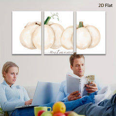 2D flat 1pc Watercolor pumpkins harvest autumn d��cor farmhouse wall art living room bedroom gallery wrapped canvas prints cozy aesthetic