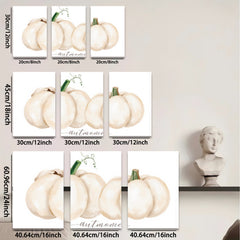 2D flat 1pc Watercolor pumpkins harvest autumn d��cor farmhouse wall art living room bedroom gallery wrapped canvas prints cozy aesthetic