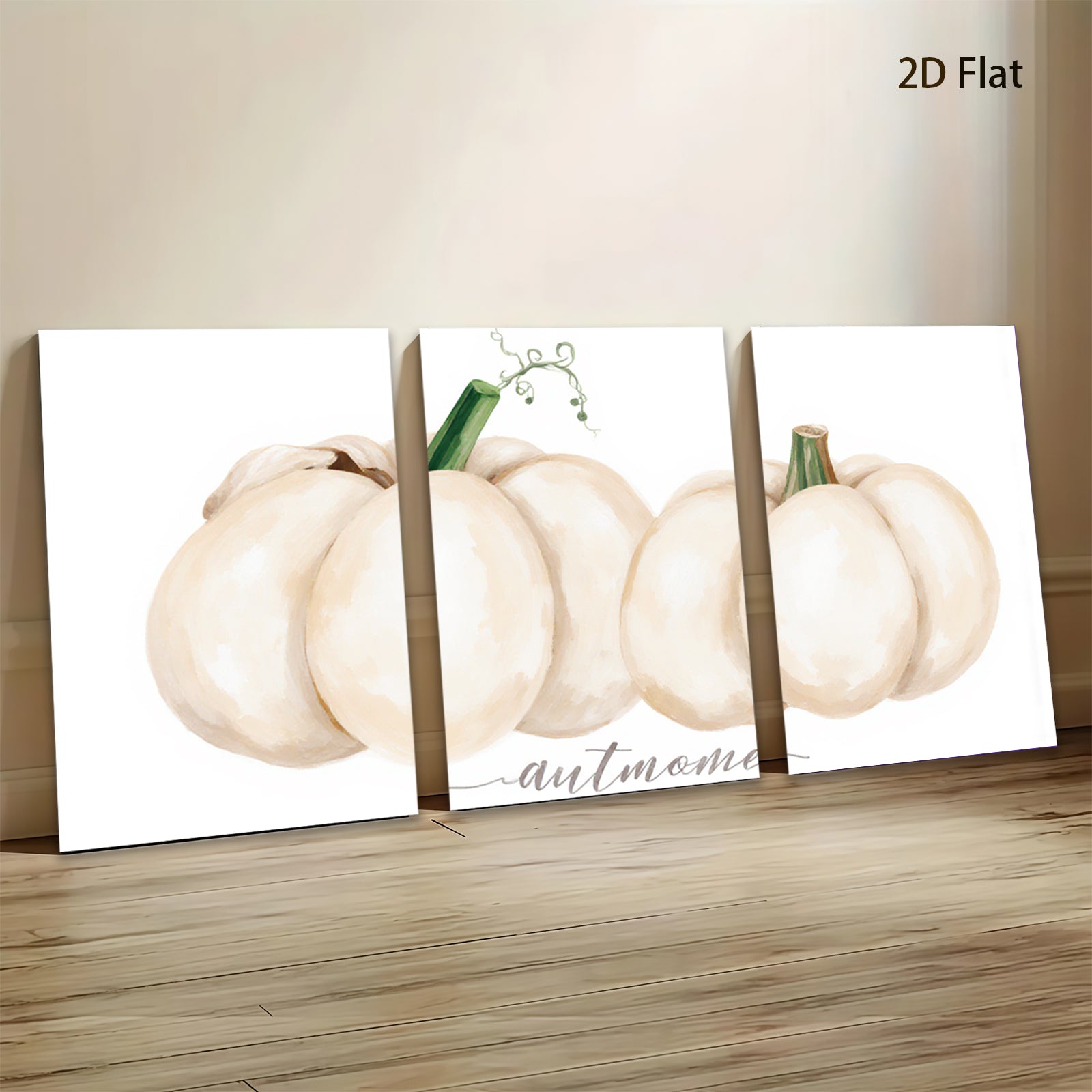 2D flat 1pc Watercolor pumpkins harvest autumn d��cor farmhouse wall art living room bedroom gallery wrapped canvas prints cozy aesthetic
