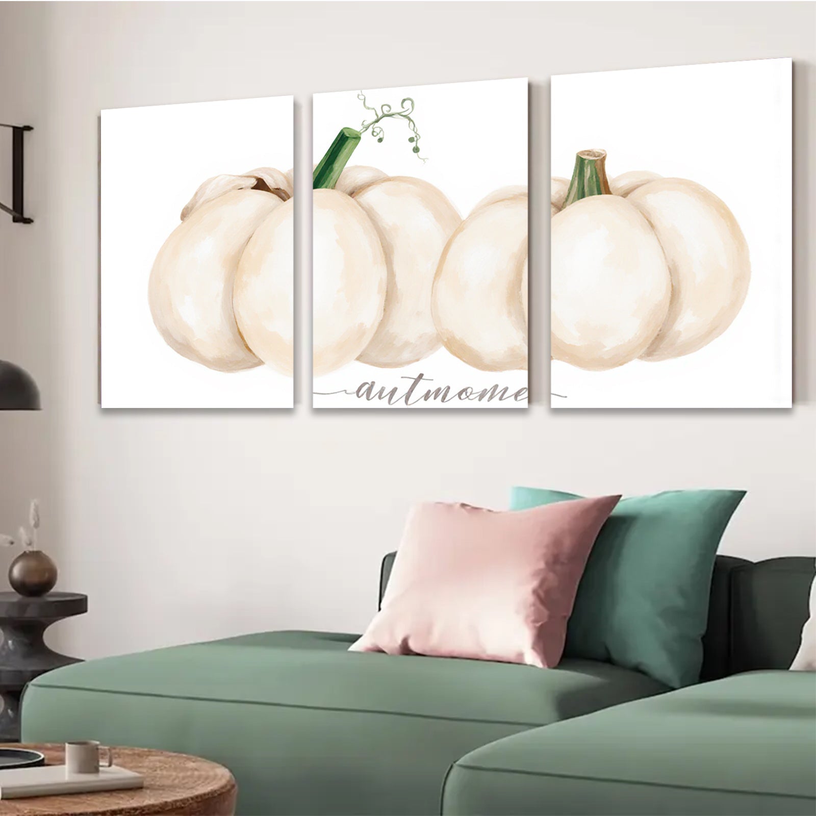 2D flat 1pc Watercolor pumpkins harvest autumn d��cor farmhouse wall art living room bedroom gallery wrapped canvas prints cozy aesthetic