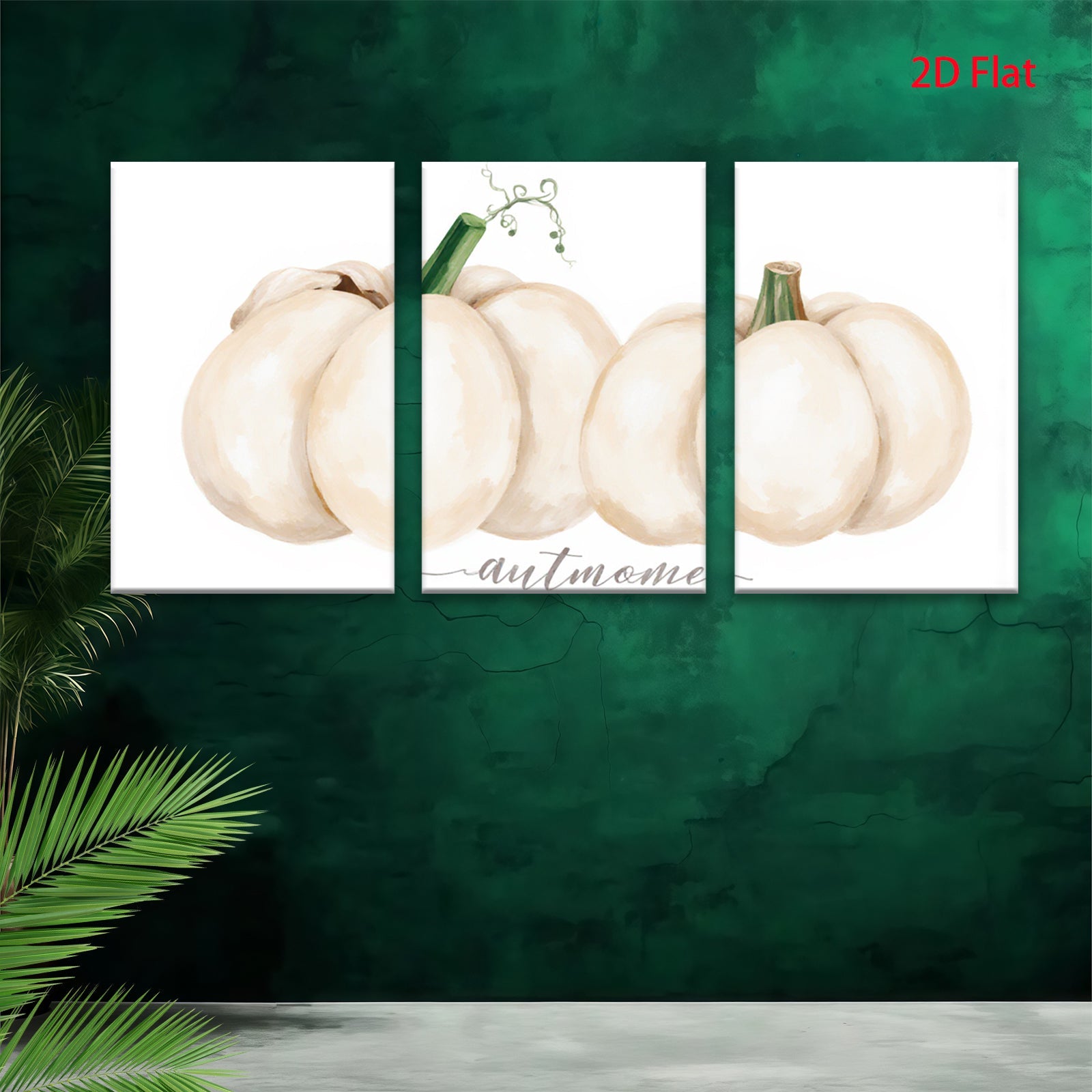 2D flat 1pc Watercolor pumpkins harvest autumn d��cor farmhouse wall art living room bedroom gallery wrapped canvas prints cozy aesthetic