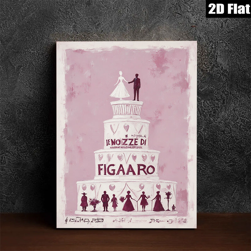 2D flat 1pc Wedding Celebration Guests Dancing Romantic Wall Art Decor Living Room Bedroom Gallery Wrapped Canvas Print Modern Farmhouse Style
