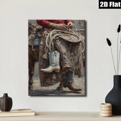 2D flat 1pc Western Cowboy Boots Ranch Life Farmhouse Wall Decor Rustic Home Living Room Bedroom Art