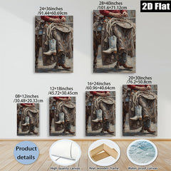 2D flat 1pc Western Cowboy Boots Ranch Life Farmhouse Wall Decor Rustic Home Living Room Bedroom Art