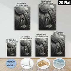 2D flat 1pc Western Horse Tack Saddle Detail Farmhouse Wall Art Rustic Home Decor Living Room Bedroom Gallery Wrapped Canvas Print