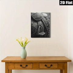 2D flat 1pc Western Horse Tack Saddle Detail Farmhouse Wall Art Rustic Home Decor Living Room Bedroom Gallery Wrapped Canvas Print