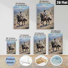 2D flat 1pc Western Plains Indian Horseback Riders Scenic Landscape Wall Art Decor for Living Room Bedroom Office Modern Farmhouse Chic