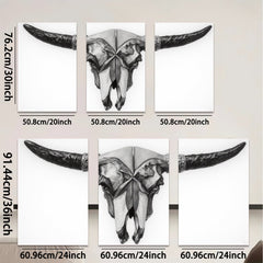 2D flat 1pc Western Skull Artwork Rustic Farmhouse Wall Decor Living Room Bedroom Gallery Wrapped Canvas Prints Modern Minimalist Home Decorations