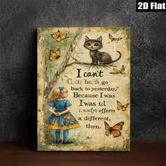 2D flat 1pc Whimsical Cat Butterfly Wall Art Canvas Prints for Living Room Bedroom Decor Farmhouse Style Gallery Wrapped Ready to Hang