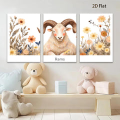 2D flat 1pc Whimsical Farm Animal Portrait Rustic Wall Decor for Living Room Bedroom Gallery Wrapped Canvas Prints Modern Farmhouse Aesthetic Cozy Home Decor