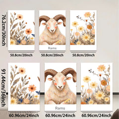 2D flat 1pc Whimsical Farm Animal Portrait Rustic Wall Decor for Living Room Bedroom Gallery Wrapped Canvas Prints Modern Farmhouse Aesthetic Cozy Home Decor
