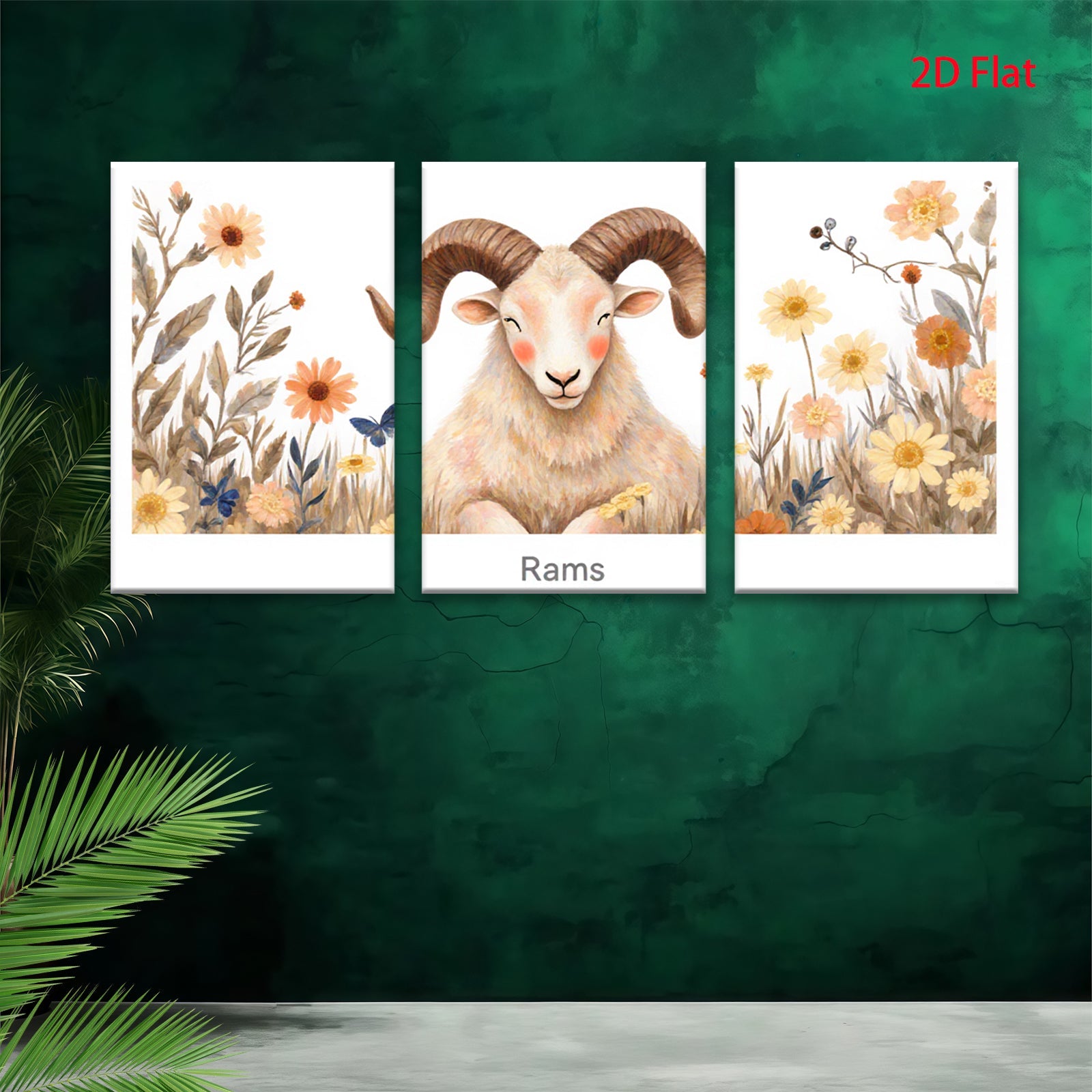 2D flat 1pc Whimsical Farm Animal Portrait Rustic Wall Decor for Living Room Bedroom Gallery Wrapped Canvas Prints Modern Farmhouse Aesthetic Cozy Home Decor
